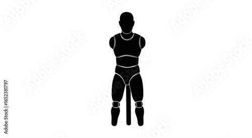 transparent background mannequin armless male figure for design projects