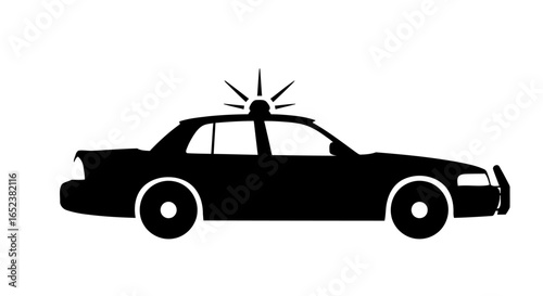transparent background police car silhouette emergency vehicle vector illustration