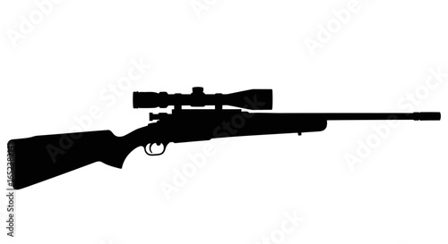 transparent background rifle silhouette hunting weapon vector illustration