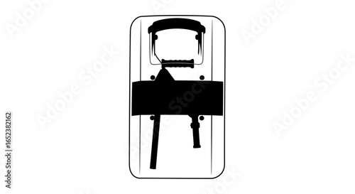 transparent background riot shield icon police gear vector illustration
