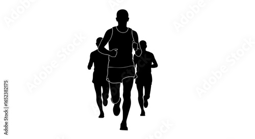 transparent background runners in a thrilling race to the finish line