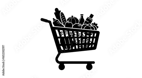 transparent background shopping cart icon groceries and fresh produce