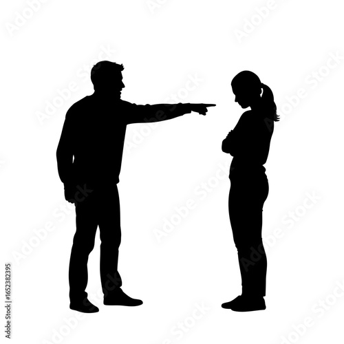 transparent background silhouette couples argument relationship conflict vector