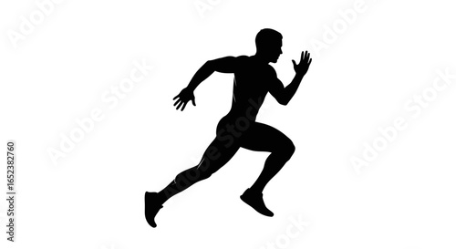 transparent background silhouette of a runner dynamic sprint vector illustration