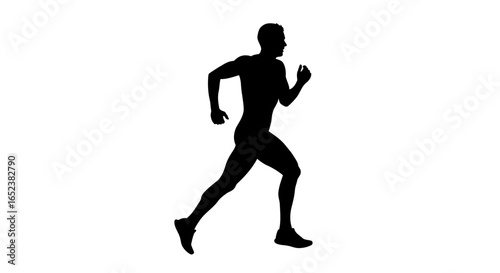 transparent background silhouette of a runner dynamic vector illustration for design projects