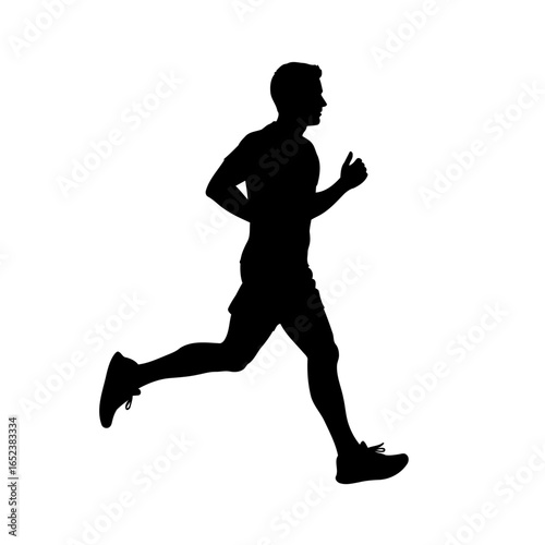transparent background silhouette of running man active lifestyle vector