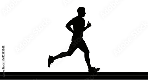 transparent background silhouette of running man active lifestyle vector
