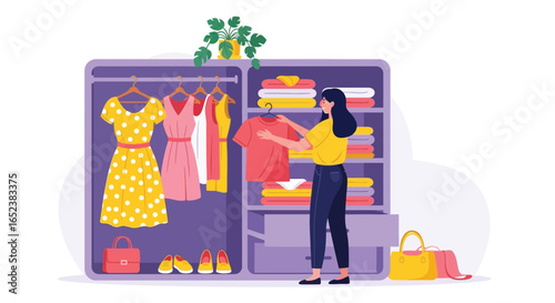 Organizing and Choosing Outfits from a Colorful Closet