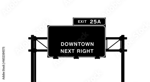 transparent background vector illustration downtown exit a sign for navigation apps
