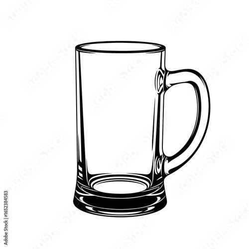 transparent background vector illustration empty glass beer mug for design projects