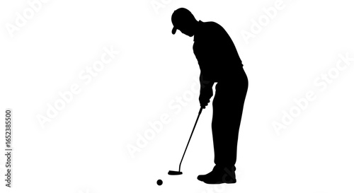 transparent golfer silhouette putting for success in vector format