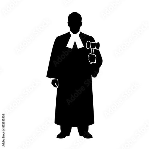 transparent judge silhouette gavel in hand ready for justice