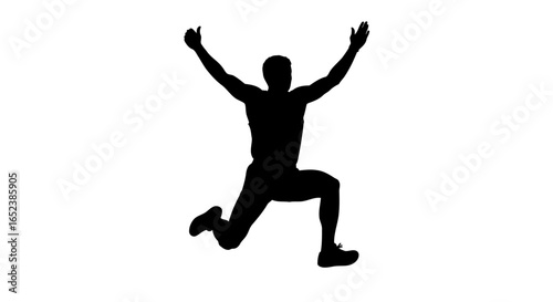 triumphant athlete silhouette transparent background for dynamic designs