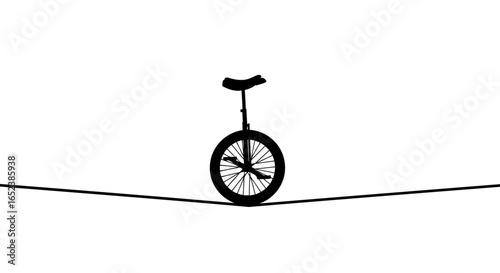 unicycle balancing act transparent background vector illustration