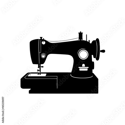 vintage sewing machine silhouette transparent background for design projects