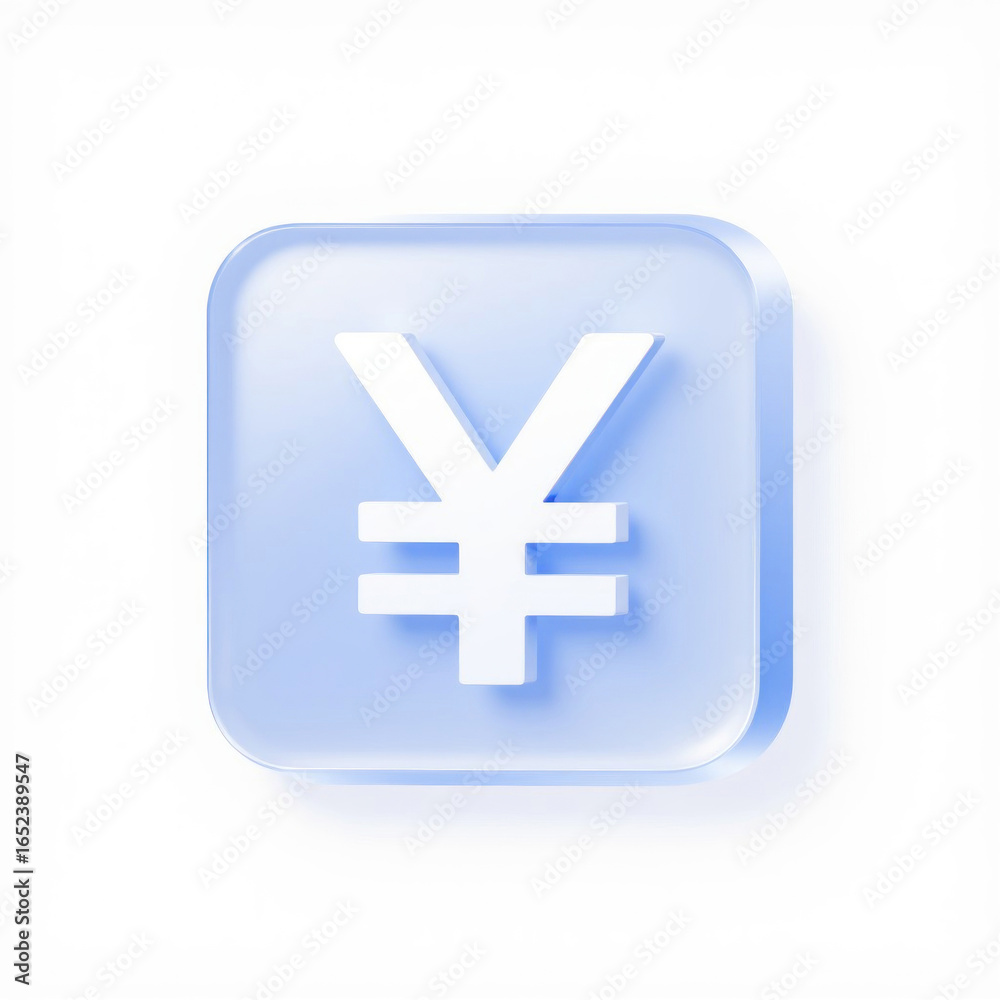 Square icon featuring Japanese yen symbol for currency representation Square icon featuring Japanese yen symbol for currency representation