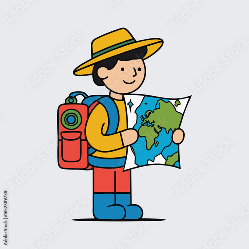 World Tourism Day vector collection in solid colors featuring tourist characters, travel maps, airplane icons, hotels, and cruise ships, perfect for tourism, vacation, and travel agency projects.
