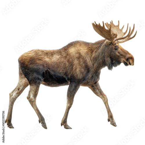 Wallpaper Mural Moose walking in a natural setting with antlers during daylight hours in a forested area Torontodigital.ca