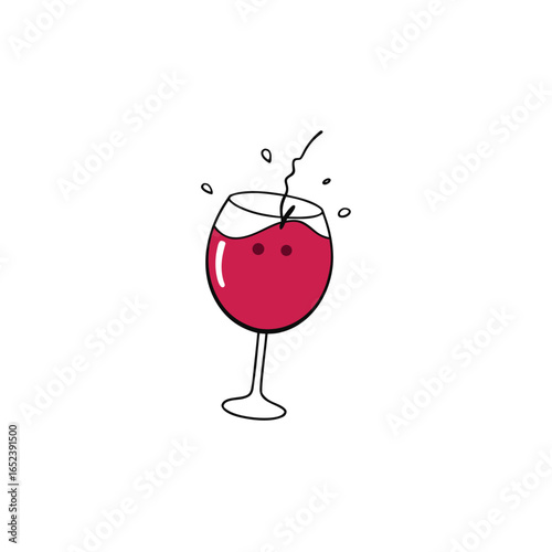Refreshing cranberry fizz in a wine glass with a dynamic splash effect