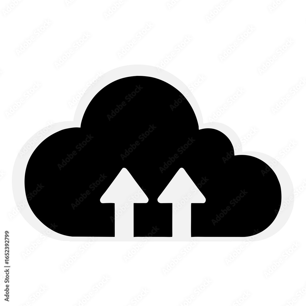 Cloud computing icon on white background. Flat style. Vector illustration. Cloud computing icon on white background. Flat style. Vector illustration.