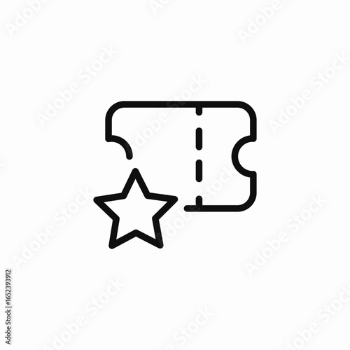  star rating ticket icon sign vector