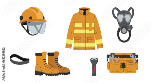 Collection of Essential Safety Equipment and Protective Work Gear