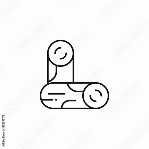 cut wood logs icon sign vector