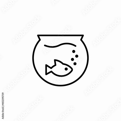 fish bowl pet icon sign vector