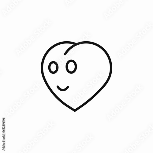 heart happy face icon sign vector