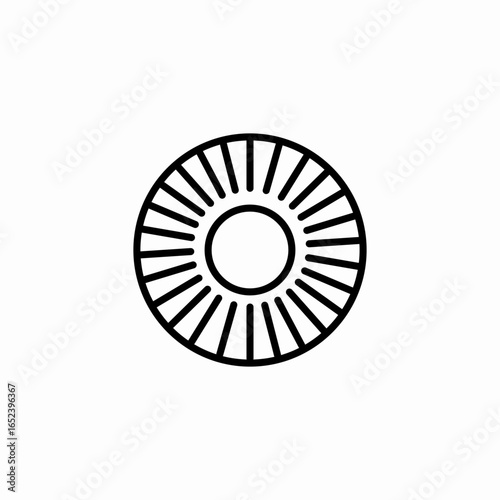 iris pupil sun icon sign vector