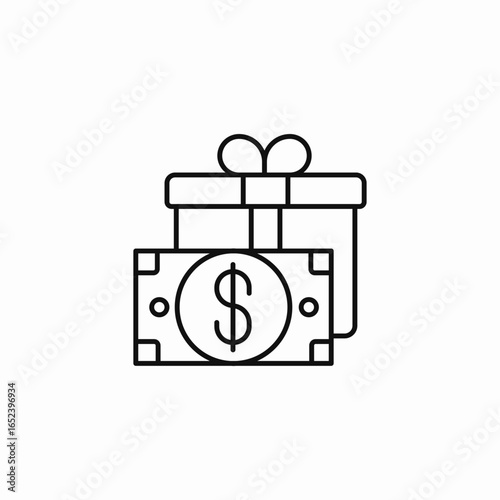 money gift present icon sign vector