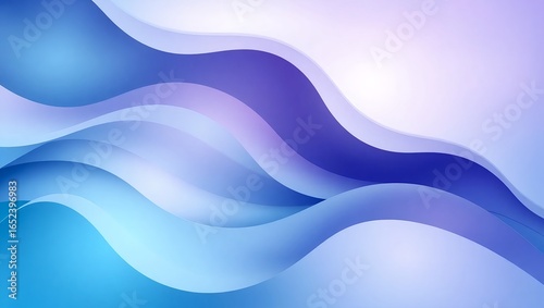 Abstract Blue and Purple Fluid Waves with Soft Gradient – Digital Design