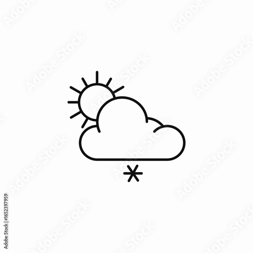 snow and sun icon sign vector