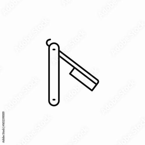 straight razor shaving icon sign vector