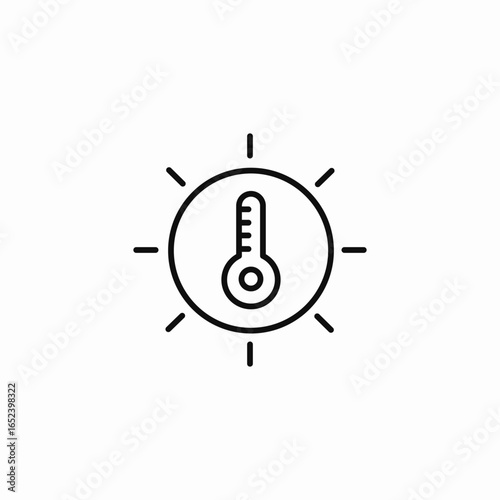 sun thermometer warm icon sign vector