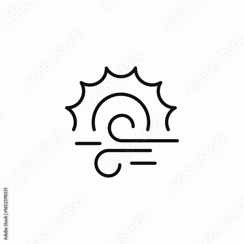 sunny and windy icon sign vector