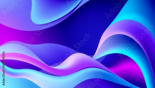 Abstract Blue and Purple Fluid Waves with Gradient – Modern Digital Design