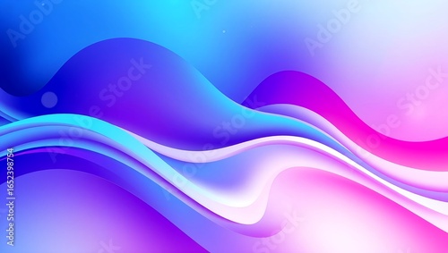Abstract Purple and Blue Fluid Waves with Soft Gradient – Modern Digital Illustration