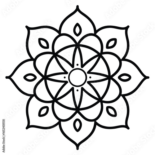 Intricate Black and White Mandala Design