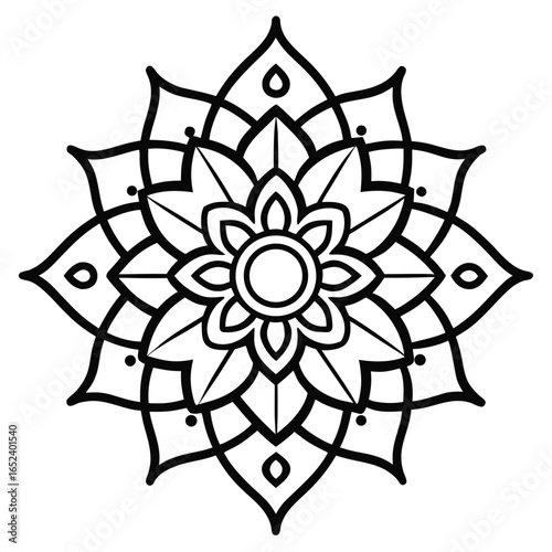 Intricate Black and White Mandala Design