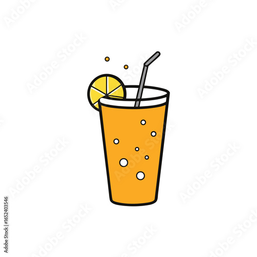 Refreshing mixed citrus juice with effervescent bubbles vibrant and colorful