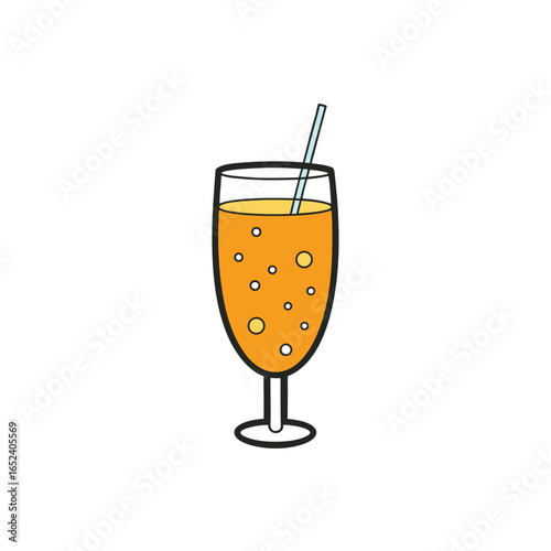 Refreshing sparkling orange lemonade in a glass with effervescent bubbles