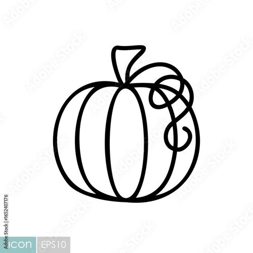 Autumn Harvest Pumpkin Vector icon