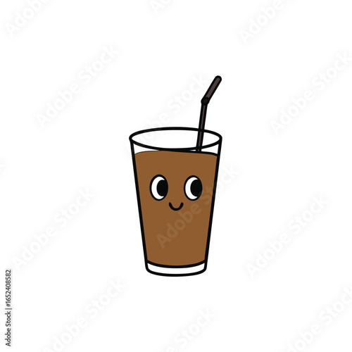 Refreshing vanilla cold brew coffee in a clear glass with a vanilla bean pod