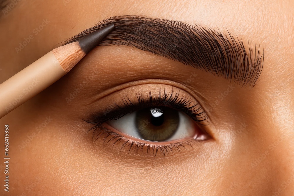 Naklejka premium A Close-Up of Eye Makeup Application