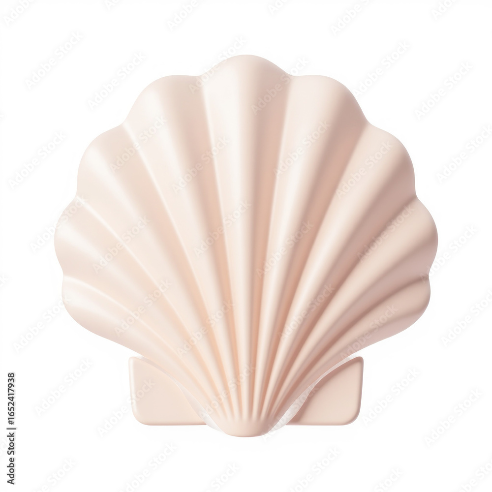 Fototapeta premium Pink scallop shell shaped decorative object