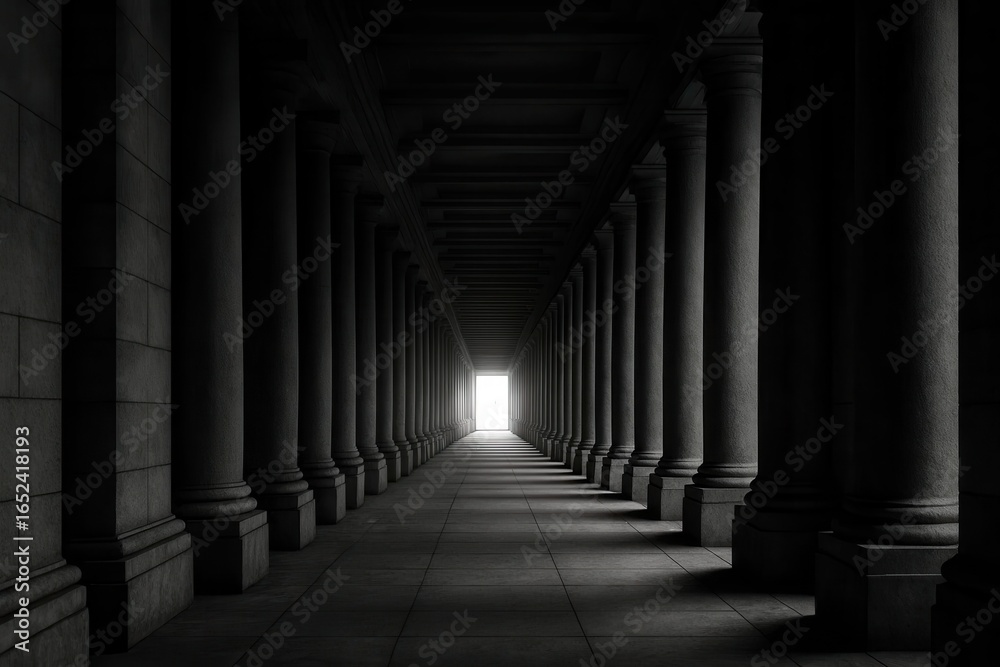 Obraz premium A Glimpse Through Ancient Columns