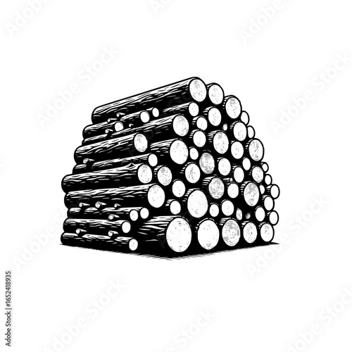 Pile of wooden Logs