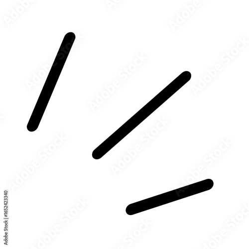 注目、気づき、強調、驚きを表すアイコンセット。集中線や漫画のような手書きの装飾。