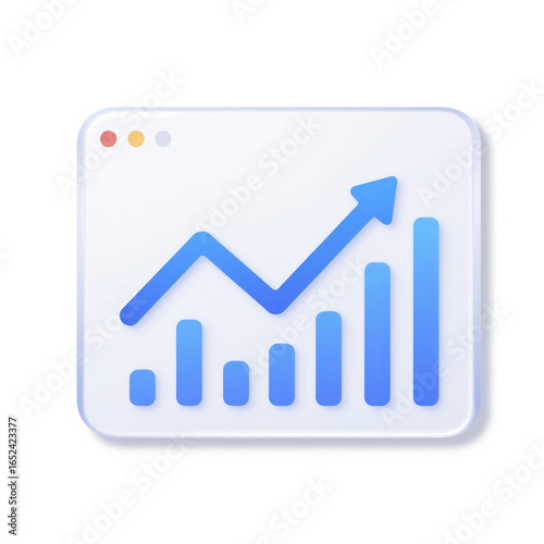 Bar chart with upward trend representing data growth